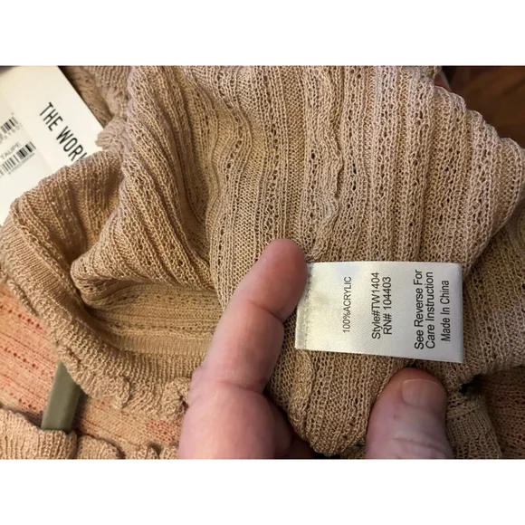 NWT The Workshop Size Medium Taupe cardigan with Tie in the Front - Picture 6 of 6